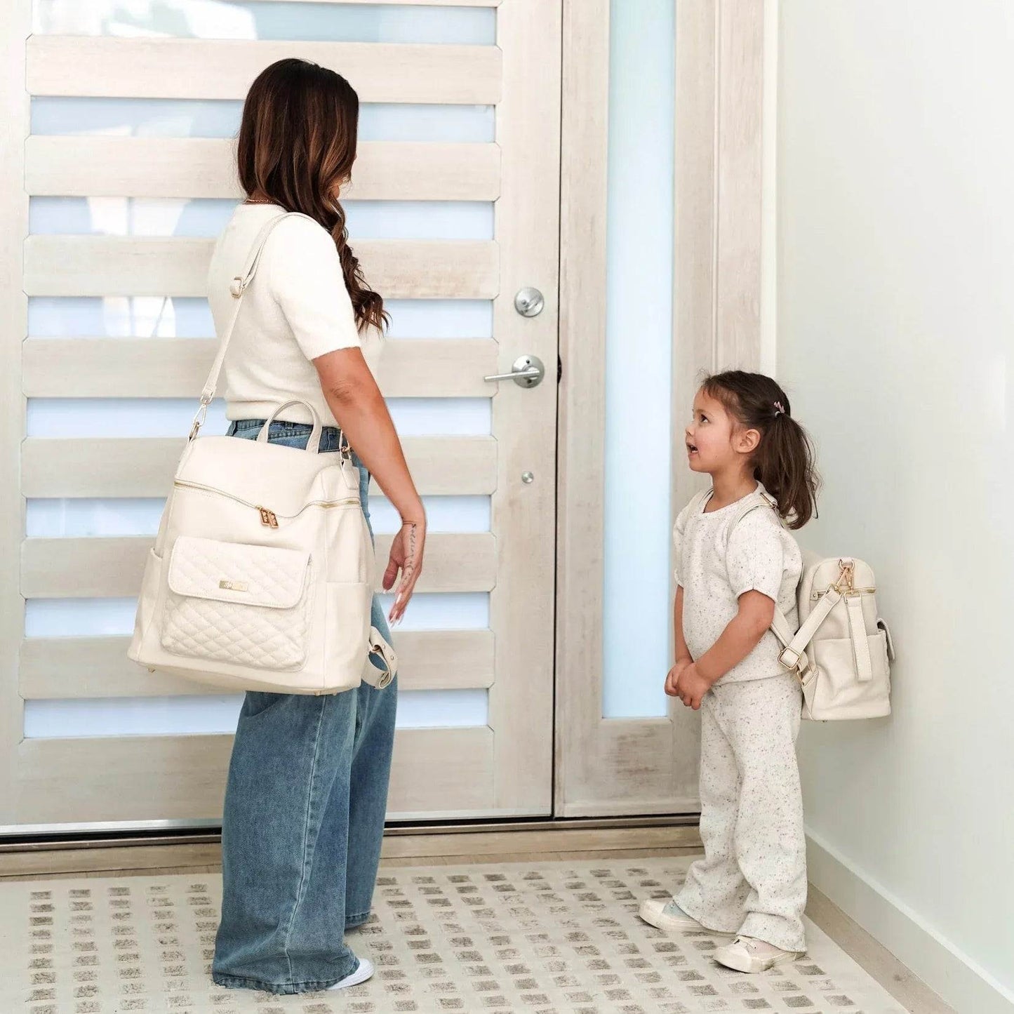 Luli Bebe Signature Diaper Bag Pearl White