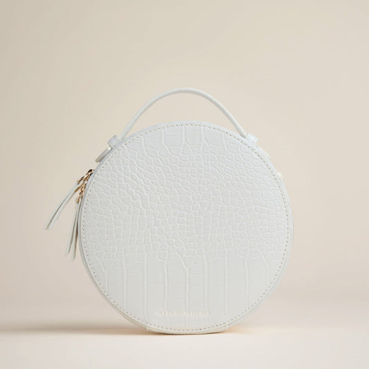 Hudson + Bleecker Nomad Round Travel Bag - White Crocodile