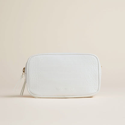 Hudson + Bleecker Latitude Beauty Bag - White Crocodile