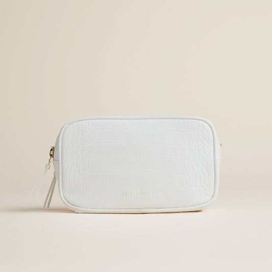 Hudson + Bleecker Latitude Beauty Bag - White Crocodile