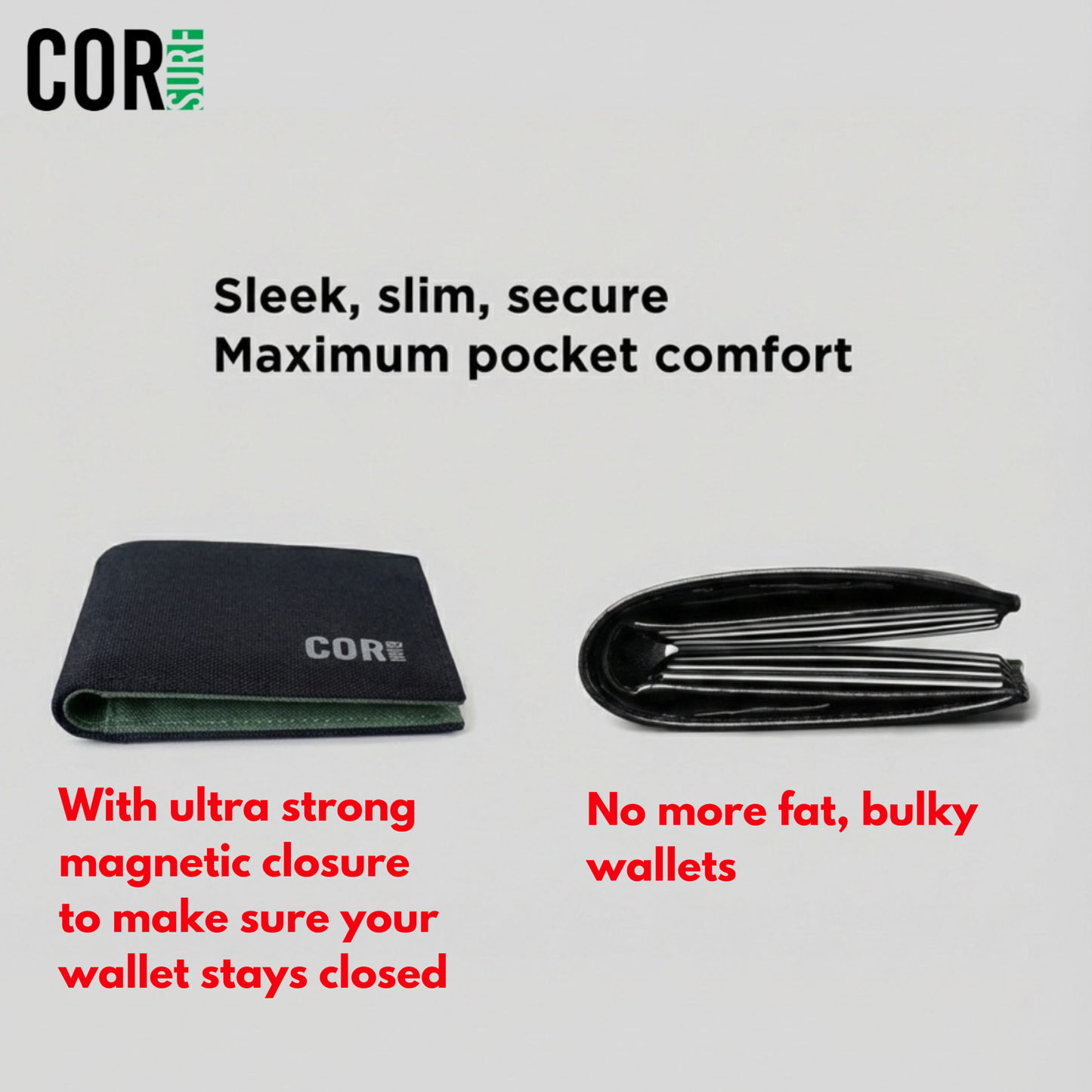 COR Surf Eco Bifold Cash Wallet with Magnetic Closure
