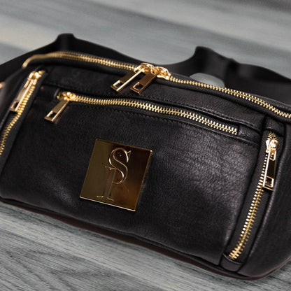 Sole Premise Black Leather Sling Bag