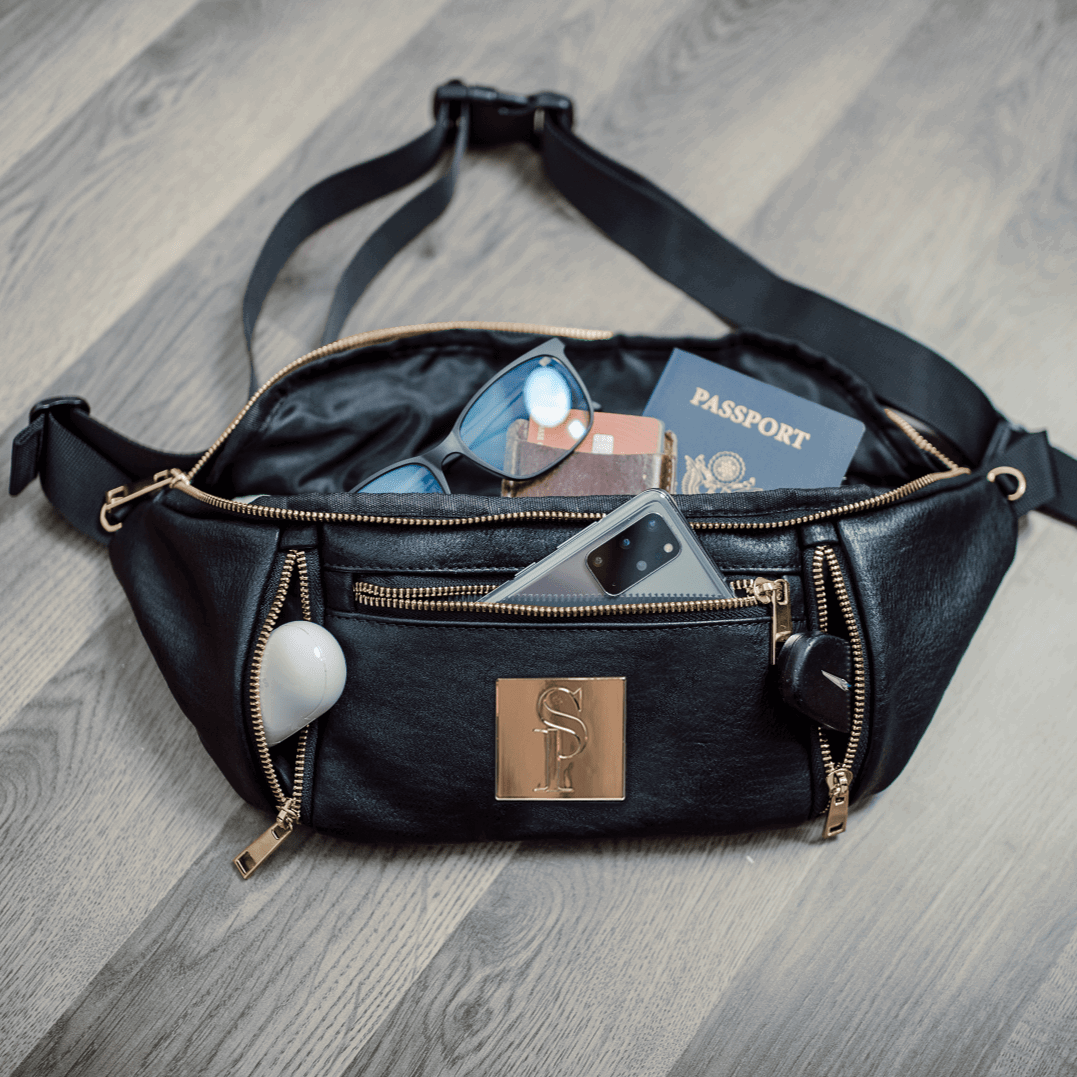 Sole Premise Black Leather Sling Bag