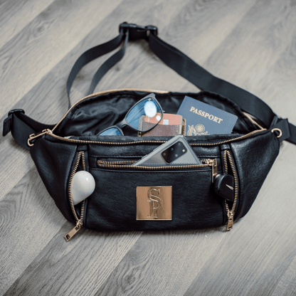 Sole Premise Black Leather Sling Bag