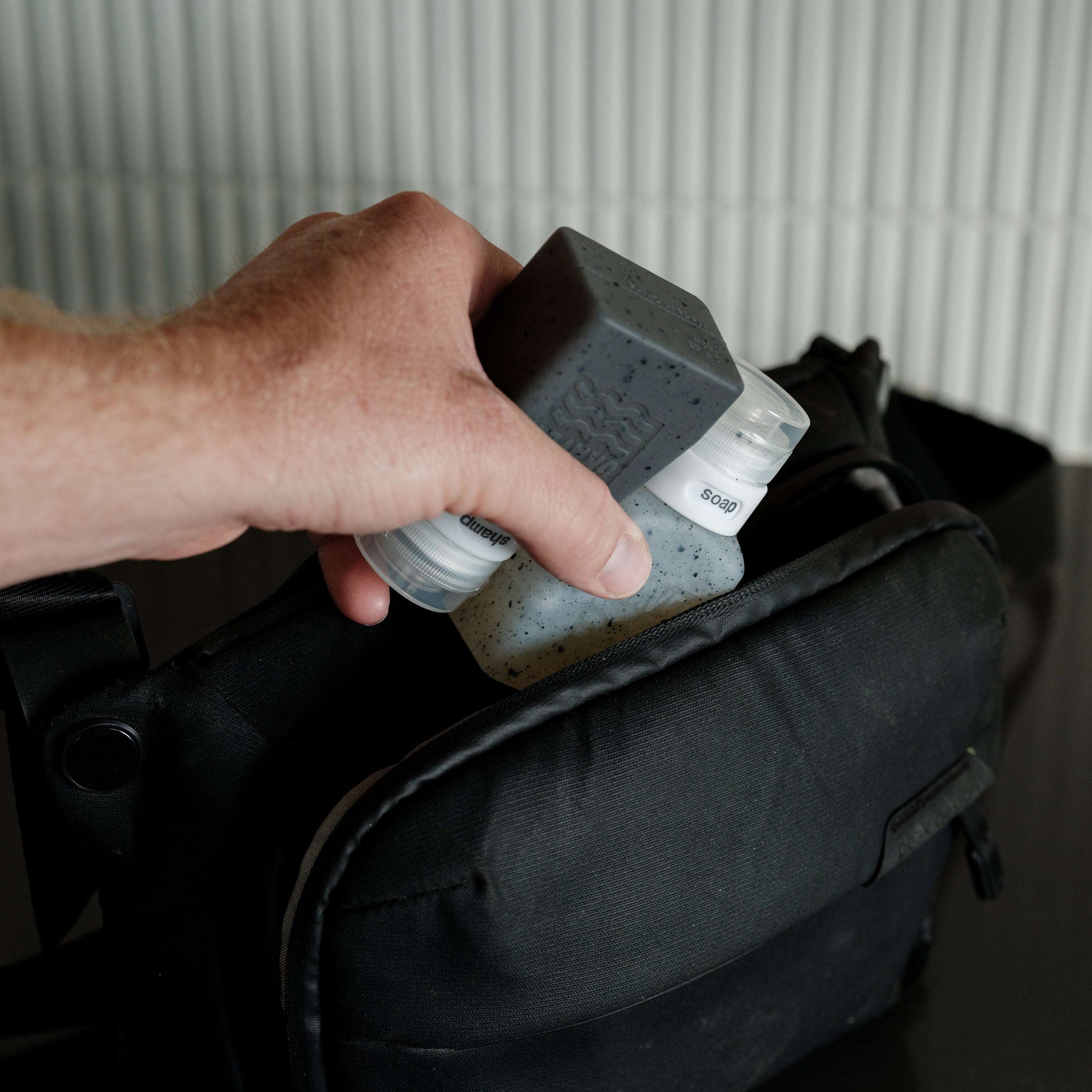 Gravel Travel Bottles For Liquids 3oz (89 ml) (Two Pack) | Clear & Gray - Stiles Supply Co.