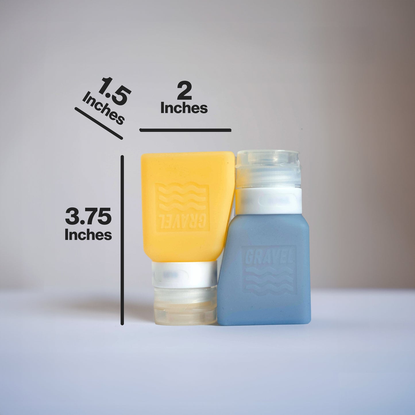 Gravel Travel Bottles For Liquids 3oz (89 ml) (Two Pack) | Honey & Glacier - Stiles Supply Co.