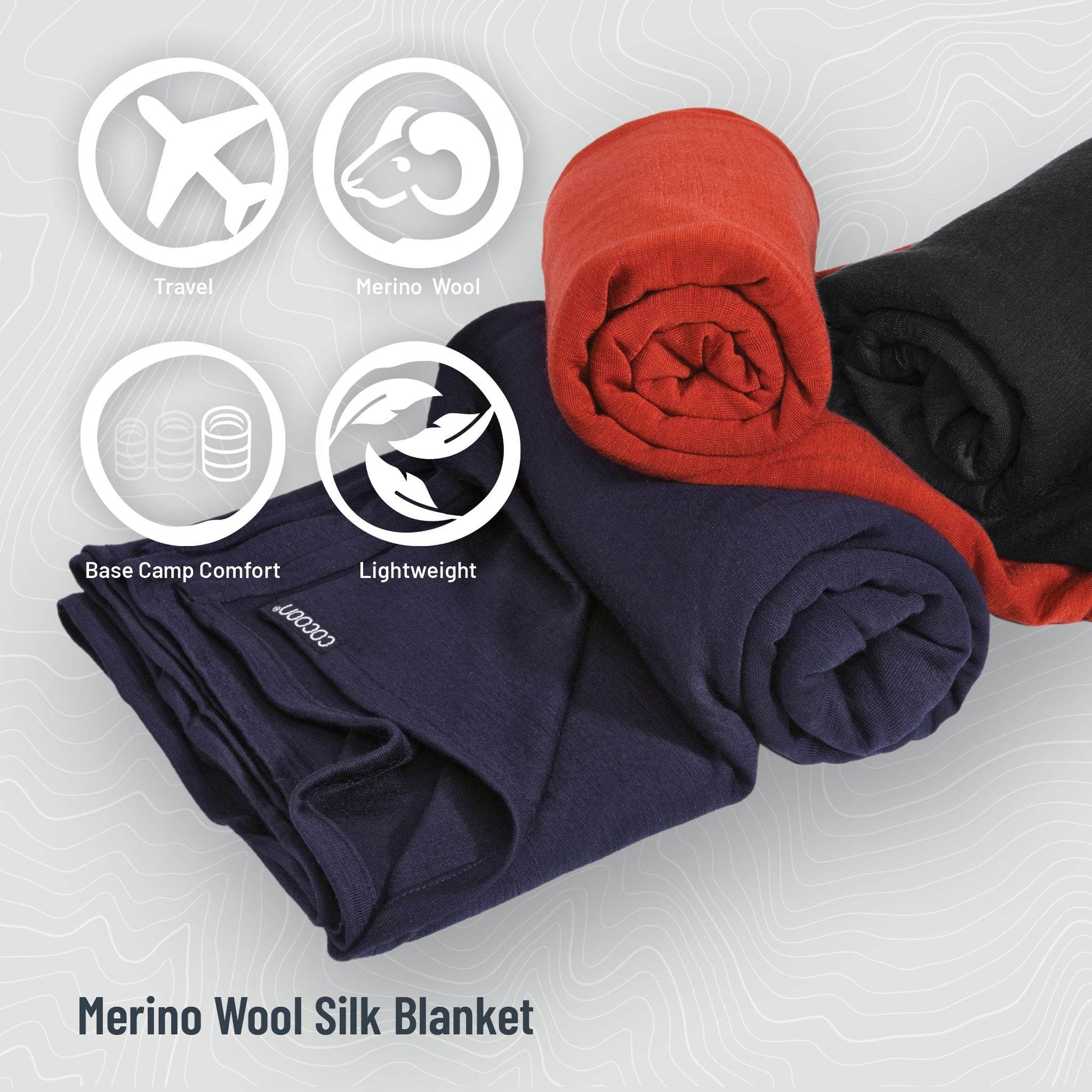 Travel Blanket Merino Wool / Silk Blend