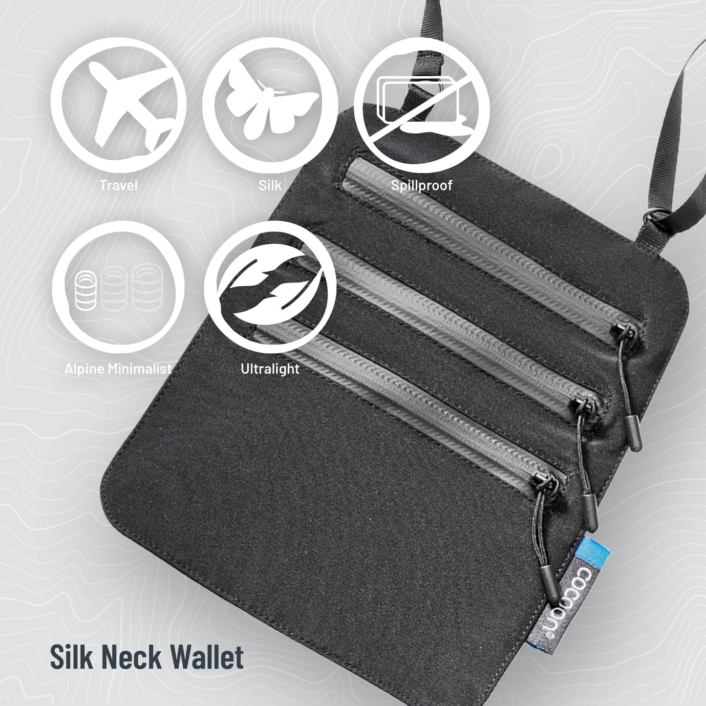 Secret Neck Wallet Monsoon Silk™ RFID