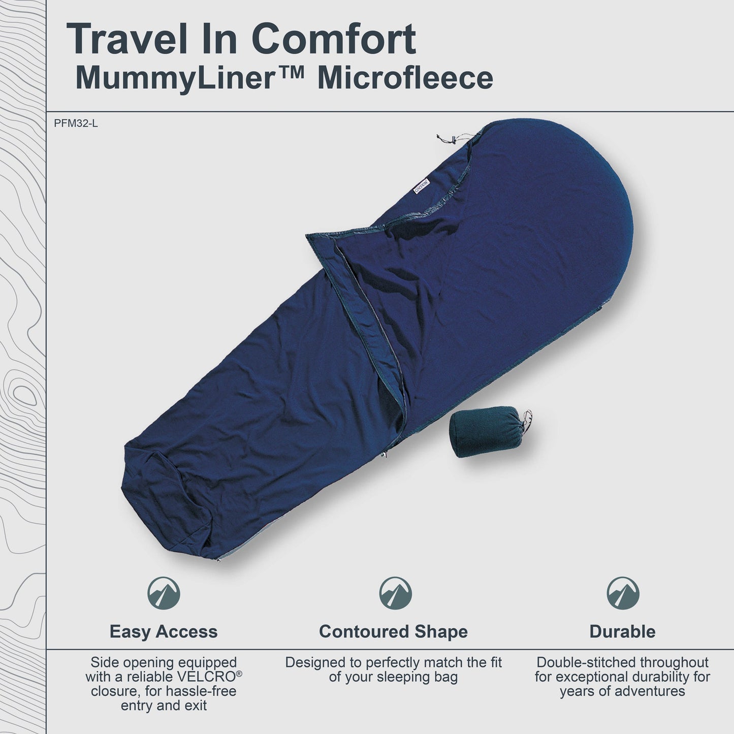 MummyLiner™ Microfleece - Dark Petrol - Left Side Zipper