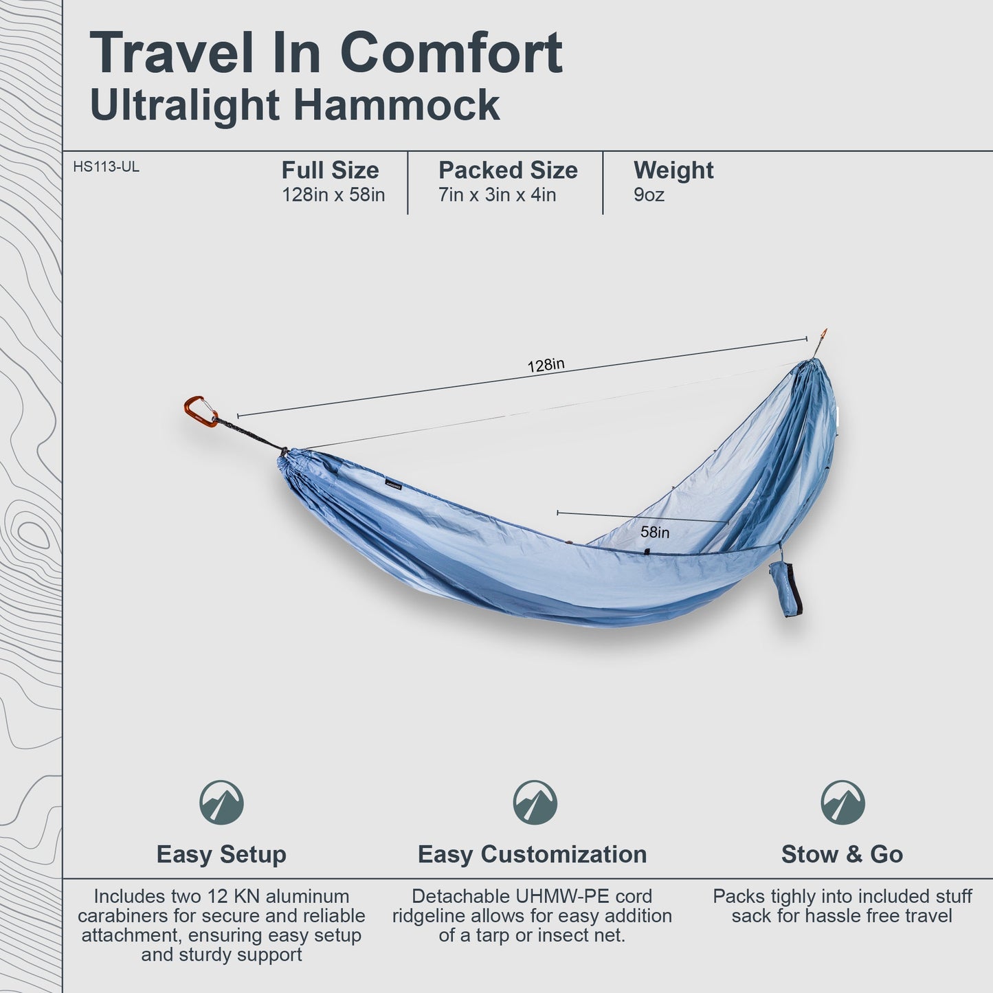 Travel Hammock Ultralight Single