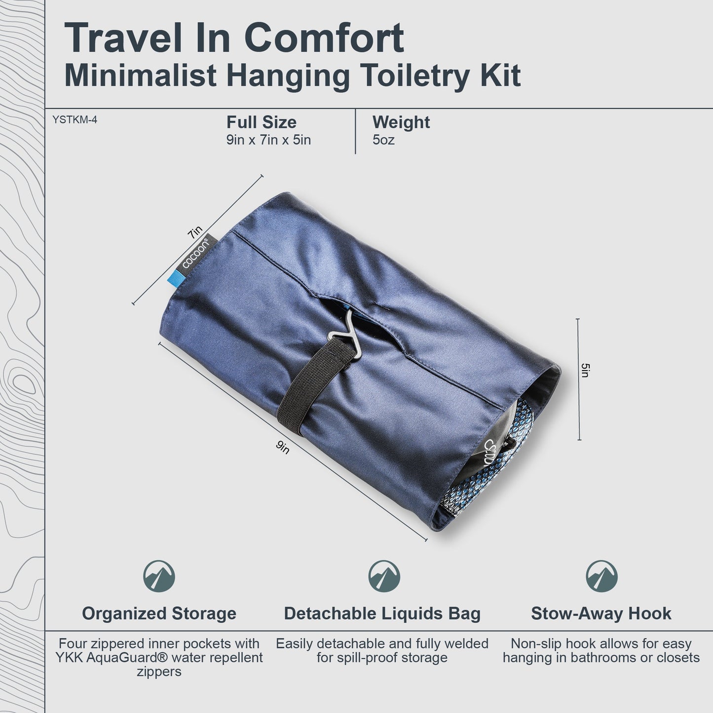 Minimalist Hanging Toiletry Kit Monsoon Silk™