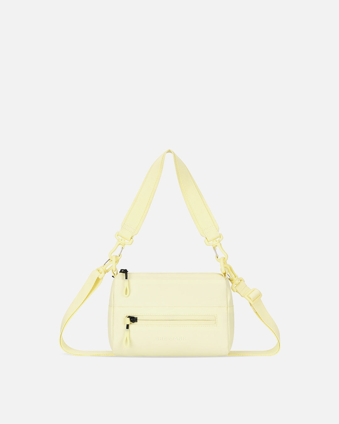 Yellow crossbody bag on a white background