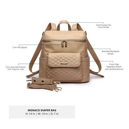 Luli Bebe Signature Diaper Bag Latte Brown