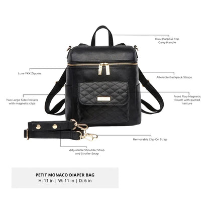 Luli Bebe Petit Diaper Bag Ebony Black