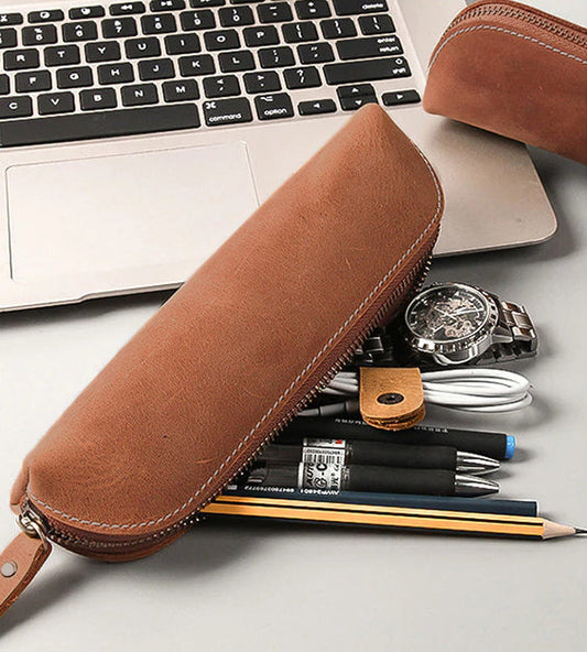 Steel Horse Leather The Paavo Leather Pen Case | Makeup Pouch - Stiles Supply Co.