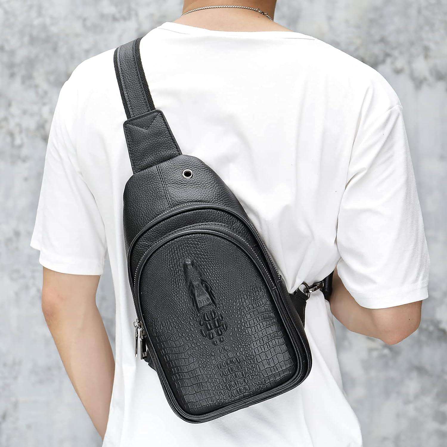 FR Fashion Co. Full-Grain Leather Crocodile Bag