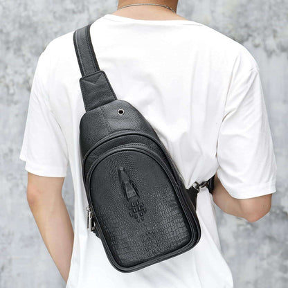 FR Fashion Co. Full-Grain Leather Crocodile Bag