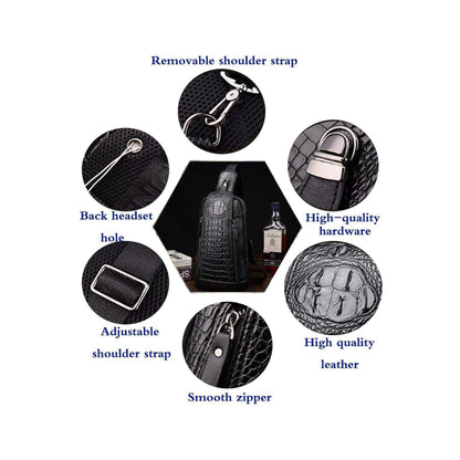 FR Fashion Co. Croc Design Leather Sling Bag
