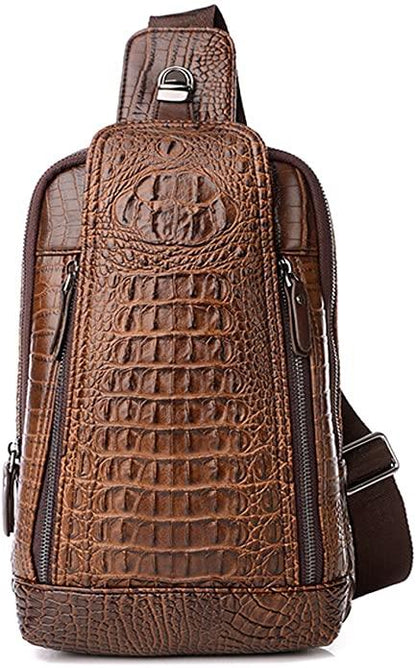 FR Fashion Co. Croc Design Leather Sling Bag