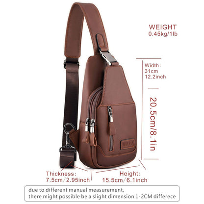 FR Fashion Co. Genuine Leather Sling Backpack