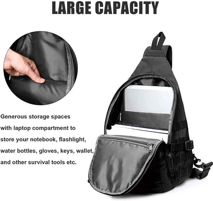 FR Fashion Co. 25L MOLLE Tactical Crossbody Sling Bag