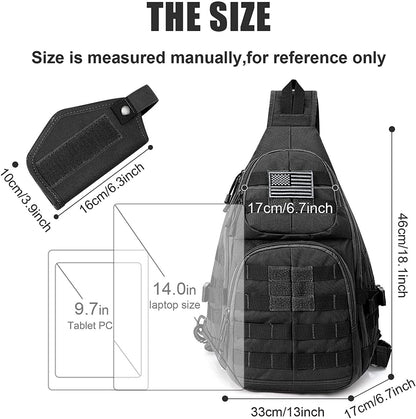 FR Fashion Co. 25L MOLLE Tactical Crossbody Sling Bag
