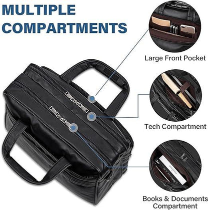 FR Fashion Co. 15" Mens Leather Laptop Messenger Bag