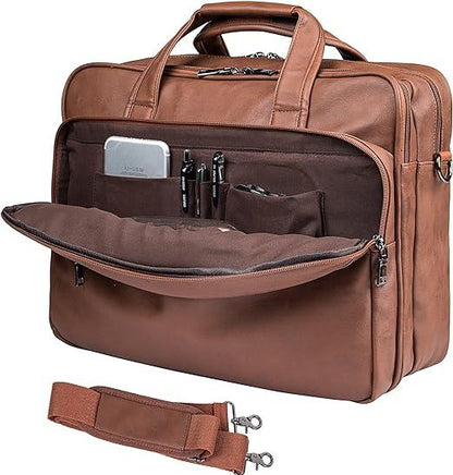 FR Fashion Co. 15" Mens Leather Laptop Messenger Bag