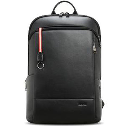 FR Fashion Co. 17" Men's Anti-Theft Leather Backpack with Hidden Pockets
