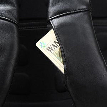 FR Fashion Co. 17" Men's Anti-Theft Leather Backpack with Hidden Pockets