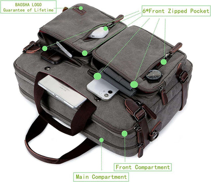 FR Fashion Co. 17" Convertible Briefcase Backpack
