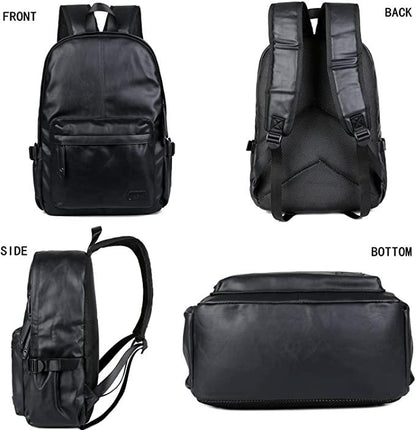 FR Fashion Co. 15.6″ Scratch‑Proof Leather Backpack