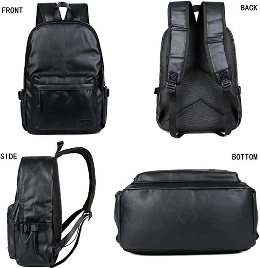 FR Fashion Co. 15.6″ Scratch‑Proof Leather Backpack