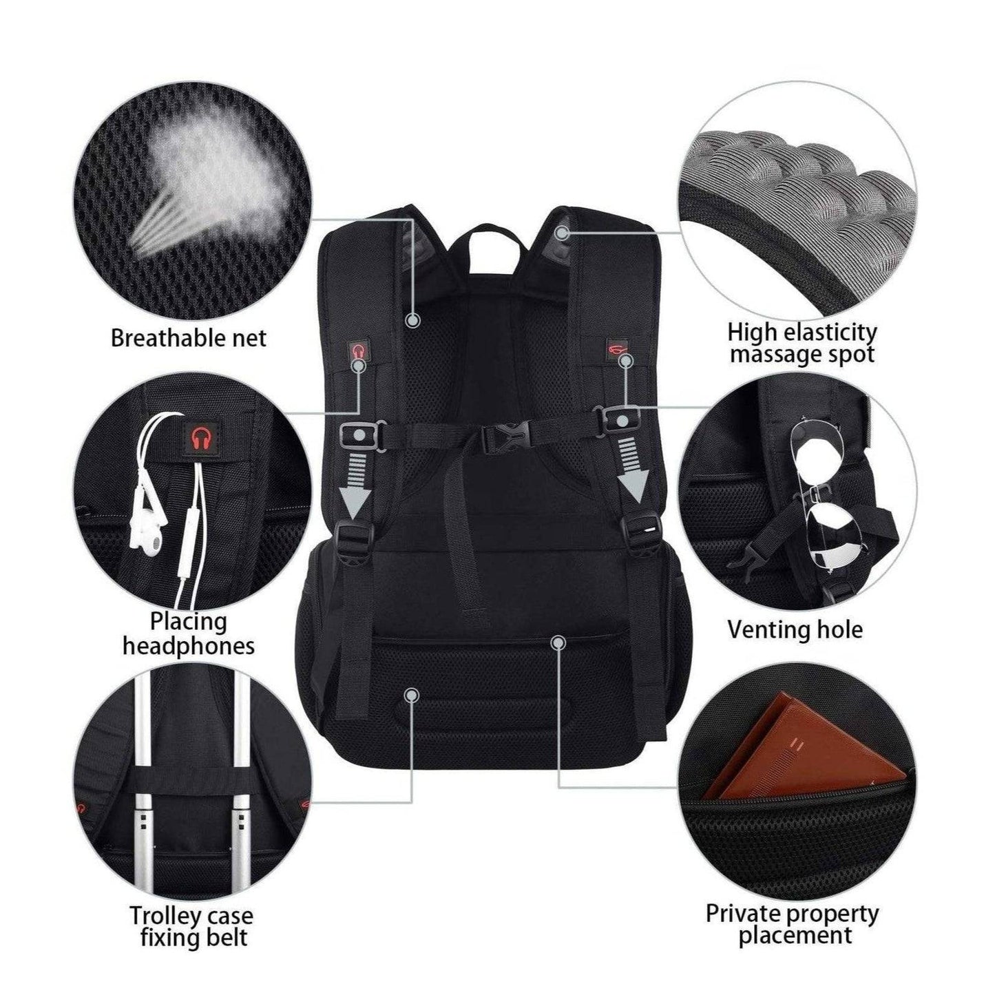 FR Fashion Co. 18" Men's TSA-Approved Travel Backpack