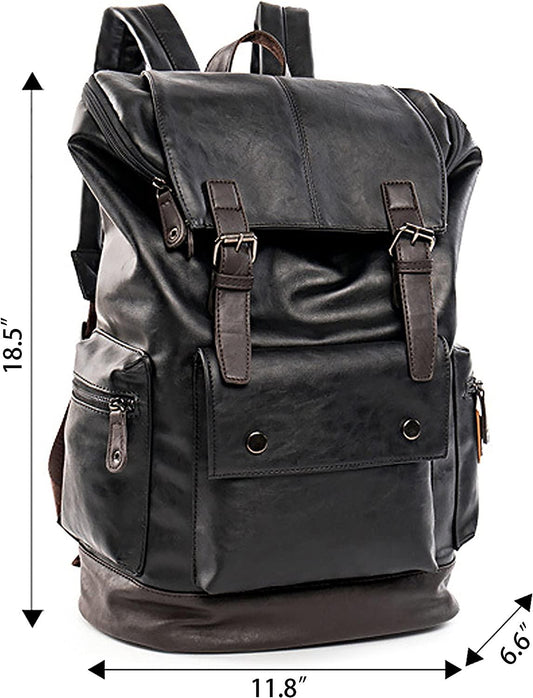 FR Fashion Co. 18" Men's Vintage Leather Backpack