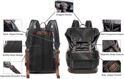 FR Fashion Co. 18" Men's Vintage Leather Backpack