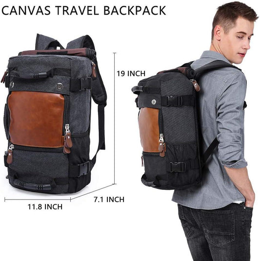 FR Fashion Co. 19" Men's Convertible Canvas Travel Backpack