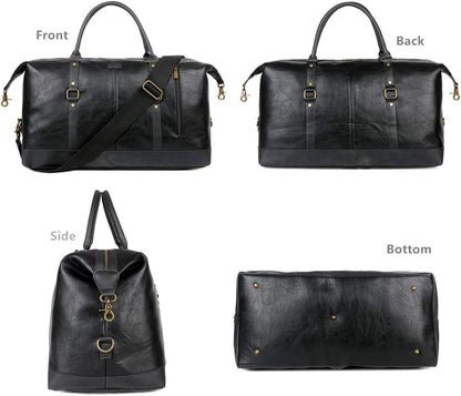 FR Fashion Co. 20" Leather Overnight Travel Duffel Bag