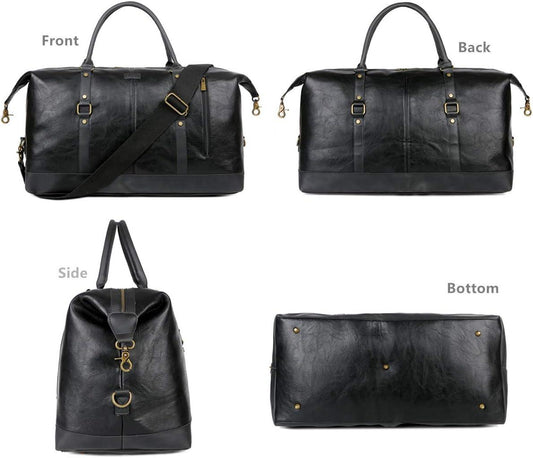 FR Fashion Co. 20" Leather Overnight Travel Duffel Bag