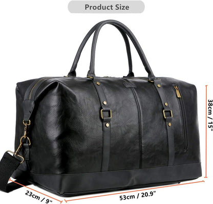 FR Fashion Co. 20" Leather Overnight Travel Duffel Bag