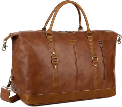 FR Fashion Co. 20" Leather Overnight Travel Duffel Bag