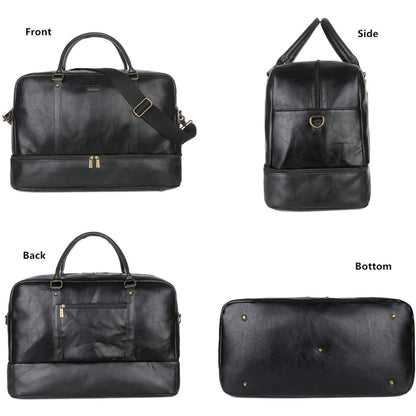 FR Fashion Co. 20" Men's Stylish Leather Duffle Bag