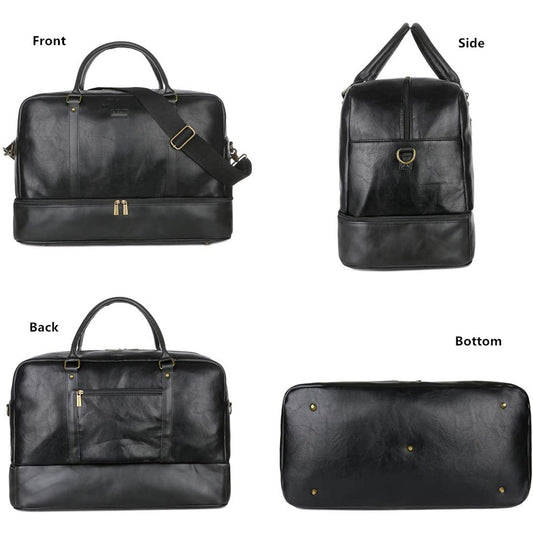 FR Fashion Co. 20" Men's Stylish Leather Duffle Bag