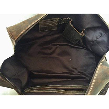 FR Fashion Co. 20" Men's Vintage Distressed Buffalo Leather Duffle Bag