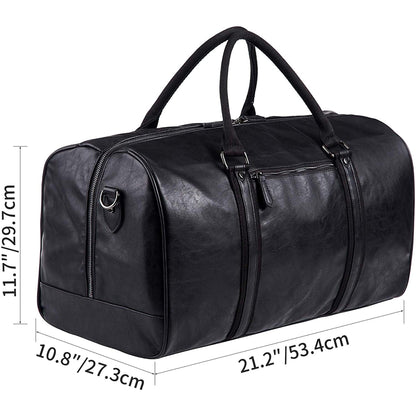 FR Fashion Co. 21" Men's Classic Leather Duffle Bag