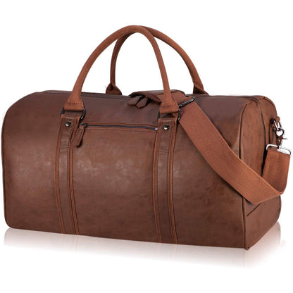 FR Fashion Co. 21" Men's Classic Leather Duffle Bag