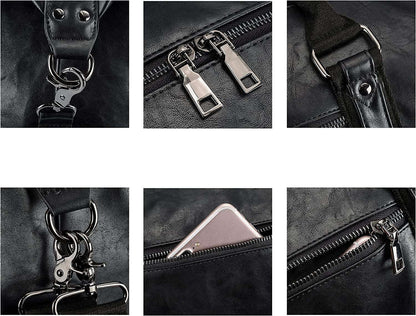 FR Fashion Co. 21" Men's Leather Compact Travel Duffel Bag