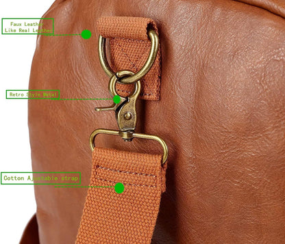 FR Fashion Co. 21" Men's Leather Expandable Duffel Bag