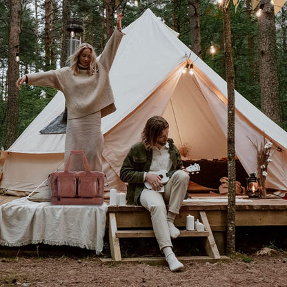 FR Fashion Co. 21" Men's Leather Overnight Duffel Bag