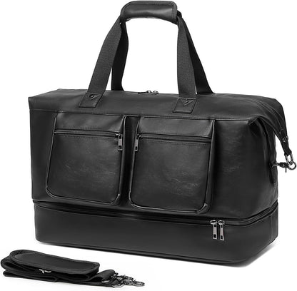 FR Fashion Co. 21" Men's Leather Overnight Duffel Bag